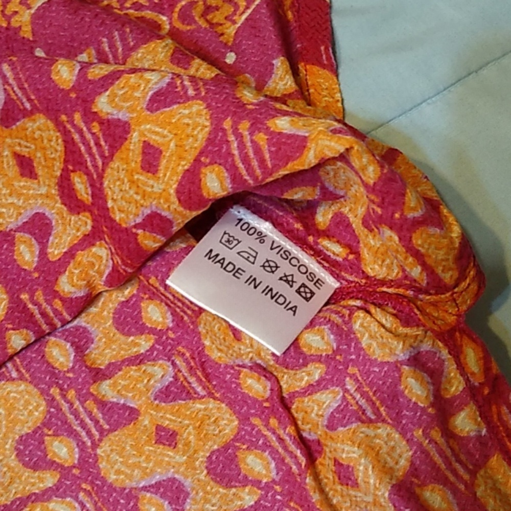 Rock Flower Paper Tunic Top Red Orange Medium - Picture 6 of 8